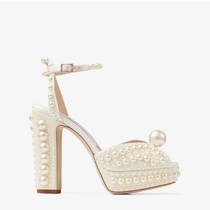Jimmy Choo Sacaria 120mm Pearly-Stud Platform Heels